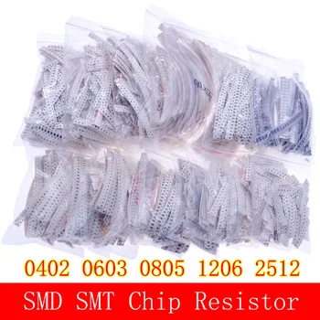 0402 0603 0805 1206 2512 SMD Chip Rezistor Fix 0ohm-10Mohm Sortiment Kit pack