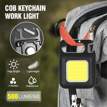 1/2/5PCS USB, Lanterna Lanterna Reincarcabila COB Lumina de Lucru cu LED-uri Brelocuri Pentru Exterior Urgență Camping Tirbușon Pescuit