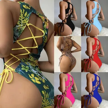 1 Buc Modă De Culoare Solidă Sexy-O Bucată De Costume De Baie Pentru Femei Fără Mâneci Triunghi Plaja Doamnelor Bikini De Vară, Costume De Baie, Accesorii