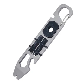 1 Bucată Integrat Multifunctionala Cu Clichet Rangă Instrument Combinat, Argintiu & Negru Din Oțel Instrument Portabil Cheie Șurubelniță