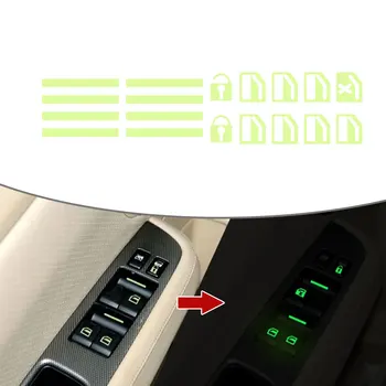 1 buc Luminos Reflectorizante Decalcomanii de Ferestre, Uși, Lift Butonul Autocolant Panoul de Control Windows Comutator Mașină de Decor Interior Masina Autocolante