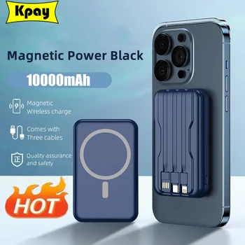 10000mAh Macsafe Power Bank Magnetic Wireless Încărcător Rapid pentru iPhone 14 13 Samsung Xiaomi Construit în Cablu Portabil Baterie de Rezervă
