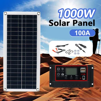 1000W Panou Solar 12V Celule Solare 100A Controler Solar Kit Placa Pentru Telefon RV Masina Rulota Home Camping în aer liber Baterie