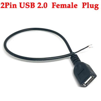 100BUC Cablu de Alimentare 2 Pini USB 2.0 de sex Feminin sârmă Încărcător Jack de încărcare Cablu de Extensie Conector DIY linie