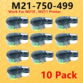 10PK Nouă Versiune Etichete Cartuș M21-750-499 Nailon Eticheta BANDA Strick Pentru M210, M211 Etichetare Printer Negru pe Alb,19.1 mm