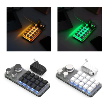 15 Taste Mini Tastatura cu 3 Butoane Personalizate Personalizate Gaming, Editare Video și de Programare de la Tastatură