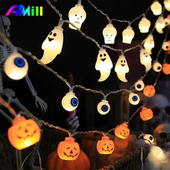 150cm 10LED Halloween LED Șir de Lumini Portabile Dovleac Fantoma Schelete Lumini de Domiciliu Bar de Halloween Petrecere de Craciun Decor