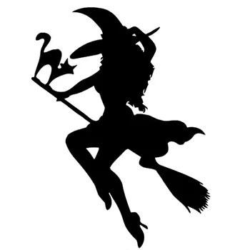 15cm Halloween Vrăjitoare care Zboară Pe Mătură Autocolante Auto de protecție Solară rezistent la apă și la Decorațiuni Exterioare Părți Autocolant Produse Drăguț, PVC