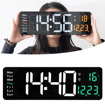 16-Inch Ecran Mare Ceas de Afișare Personalizate, Ceasuri de Perete Temperatura de Afișare Ecran Mare Ceasuri de Masă pentru Case de Birou