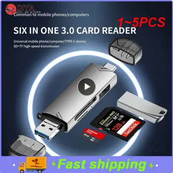 1~5PCS Universal Otg Tf/sd Card Computer Extensia Anteturile de Mare Viteză de Tip c Card de Memorie 6-În-1 Adaptor Otg Pentru