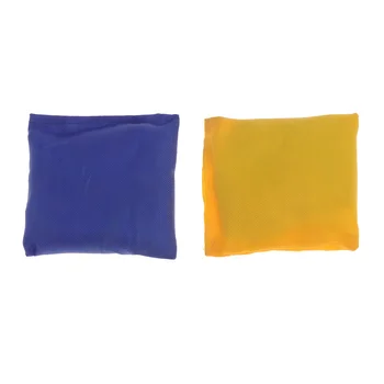 2 BUC/Set Copii Plat Forma de saci de Nisip Inel de Plastic, Granule de Dimensiuni Mici Saci de nisip Galben Și Albastru Culoare