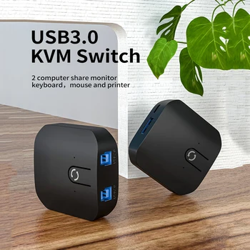 2 in 1 USB 3.0 Switch KVM 1080P HD Capture Box pentru Schimbul de Monitor, Imprimantă, Tastatură, Mouse-ul 2.0 USB KVM Splitter