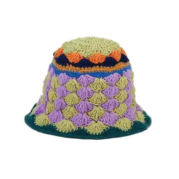 2023 Bumbac Mozaic Pescar Cald Pălărie Găleată Pălărie De Călătorie În Aer Liber La Soare Capac Pentru Fete Și Femei 205