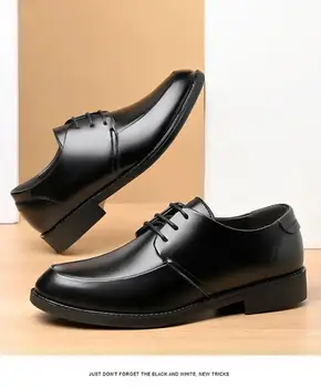 2023 Bărbați Noua Primavara Toamna Pantofi Casual din Piele Moale de Jos Non Slip Lace-Up Business Casual Pantofi din Piele Pantofi Rochie