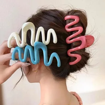 2023 Jeleu Colorat Val De Gheare De Păr Hairpin Femei Fete De Moda De Design Coreea Dulce Simplu Neregulate Clip De Păr Pălării En-Gros