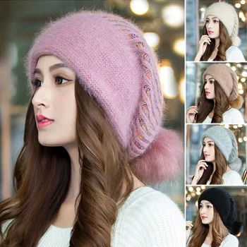 2023 Noua Moda Femei Umflat Beanie Pălărie Cald Iarna Handmade Tricotate Pălărie Acopere Capul Chic Accesorii de Îmbrăcăminte Colorate