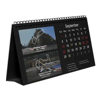 2024 F1 Race Track Calendar De Birou F1 Calendar Masina De Curse Desktop Ușor De Planificare De Zi Cu Zi Program Planner Twin-Wire Obligatorii De Curse