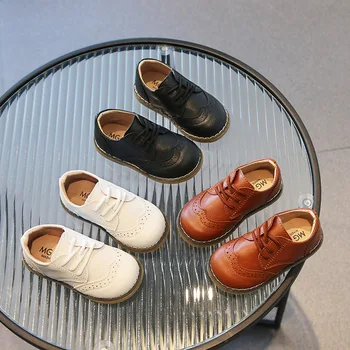 2024 Primavara Toamna Anului Nou Copil Pantofi Alb Botez Botez Mocasini Pentru Baieti Fete Slip-On Mazăre Pantofi Pantofi De Mers Pe Jos