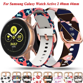 20mm Tipărite Silicon Smartwatch Curea Pentru Samsung Galaxy Watch 4 5 Active 2 40 44mm/Clasic 42 46mm Brățară Bratari Correa