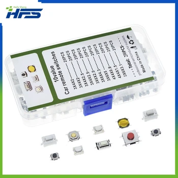 250PCS lumina comutator tactil, mașină de butoane de comutare, 10 tipuri, 250 bucati, fiecare tip, 25 patch butoane de comutare