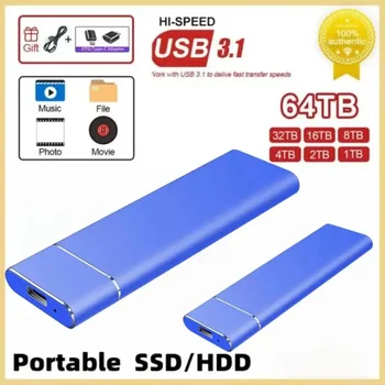 2TB Original de Mare viteză SSD 64TB Extern Portabil Solid state Drive Hard USB3.1 Interfață Mobil Hard Disk pentru Laptop ps5