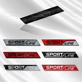 3D Masina Sport Linie de Design Grila Insigna Emblema Fata-Spate, Portbagaj Corpul Autocolant Pentru SKODA Kodiaq Karoq Octavia Superb Yeti Rapidă 4x4