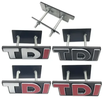 3D Masina de Metal TDI Emblema Grila Fata Insigna Emblema Decalcomanii pentru Volkswagen Polo Golf Jetta Passat B5 Tiguan GTI Touran Bora Styling