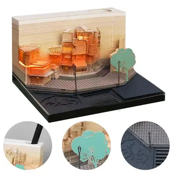 3D Memo Pad Led Howarts Notepad 3D Castelul Model de Notă Prieteni 3D Arry Design Lipicios Bloc de Artă Cadou Personalizat N A1N3