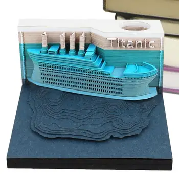 3D Pad Notă de Artă Nava în Formă de Memo Arta 3D Alimentat de la Baterie Cadou de Vacanță Birou Ornament Realiste Pentru Școli Camere de Studiu Cămine