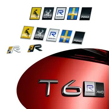 3D masina de Metal R sub Pavilion suedez/R Design/Cabrat Elan/AWD Emblema, Insigna Autocolant Pentru Volvo S60 S80 S90 XC60 XC90 V40 V50 V60 Decor