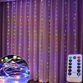 3M Ghirlandă Perdea Lampa Ghirlanda LED-uri Lumini de Basm de la Distanță Șir de Lumini Cortina Crăciun/Anul Nou/Nuntă/Petrecere/Home Decor