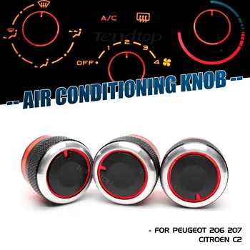 3pcs Aliaj de Aluminiu Auto Aer Conditionat AC Buton de Control de Căldură Buton Comutator Buton pentru Peugeot 206 207 Citroen C2 2007-2011