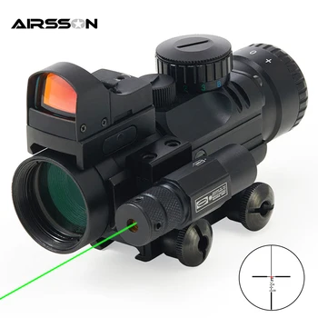 4 x 32 Tactice Riflescope Rosu Verde Albastru Tri-Iluminat Reticul Gravat Prisma domeniul de Aplicare Pușcă de Vânătoare domeniul de Aplicare de 20mm Rail Mount