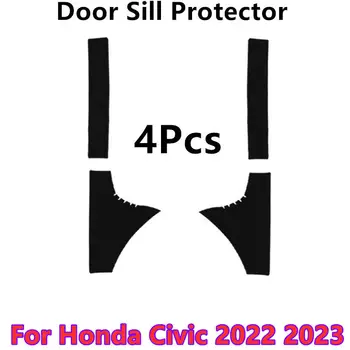 4X Piele PU Fibre de Carbon Pragului de Ușă Protector Placă de Acoperire Pentru Honda Civic 2022