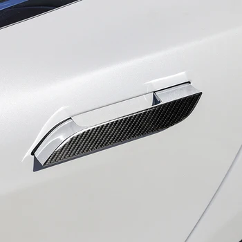 4buc Mânerul Ușii Capacul Protector Autocolant Fibra de Carbon Model Compatibil Pentru Tesla Model S Accesorii Exterioare