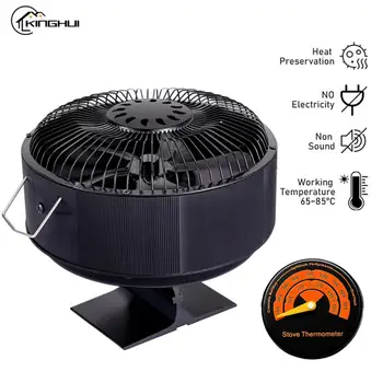 5 Lama Aragaz Ventilator De Căldură Alimentat În Picioare Gratuit Șemineu Fan Foc Încălzire Log Arzător De Lemn Eco Liniștit Acasă De Căldură Eficient Distribui