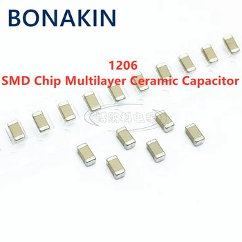 50PCS 1206 3.3 NF 50V 100V 250V 500V 1000V 2000V 332K 10% X7R SMD Chip Condensator Ceramic Multistrat