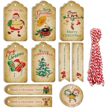 50Sets Crăciun Kraft Tag-uri Cadou Cerb Moș Crăciun Carte de Hârtie DIY De La Decor Hang Tag Xmas Party Consumabile Ambalare Etichetă