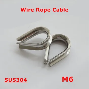 50pcs M6 Wire Rope Cablu din Oțel Inoxidabil 304 6mm Triunghi Degetar Cleme Wirerope Cabluri