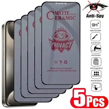 5PCS Mat Ceramic de Confidențialitate Ecran Protector pentru IPhone 14 11 12 13 15 Pro Max Mini Anti-spy Film pentru IPhone X XR XS MAX 15 Plus