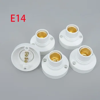 5Pcs E14 Soclu de Bec Titular de Bază de Montare Șurub Capac de Lumină LED-uri Albe Lampa de Fixare Adaptor Convertor AC 100-230V
