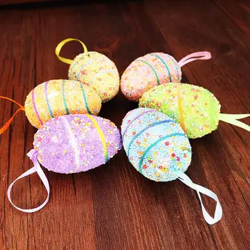 6 buc/pachet Ouă de Paști Agatat Ornament Copii Jucărie Diy Meserii Pictura Spuma de Ou de Paște Petrecere Acasă Decorare Consumabile