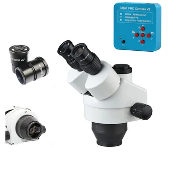 7X-45X Trinocular Microscoape Stereo Zoom Capul 2K 38MP 1080P Electronic Digital cu Camera Video