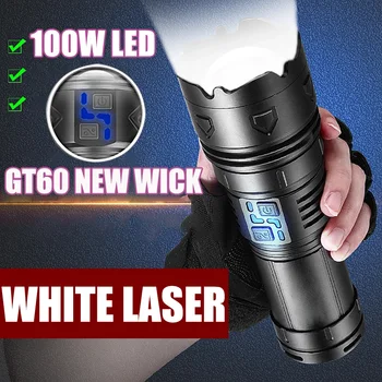 80W GT60 de Mare Putere Lanterne Led-uri Super Luminoase lumina Reflectoarelor Lung Interval de Zoom de Urgență Tactice Lanterna Felinar Camping în aer liber