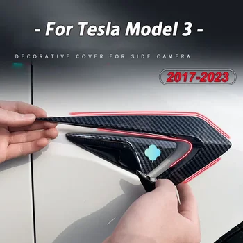 ABS Kit de caroserie Pentru Tesla Model 3 2017 2018 2019 2020 2021 2022 2023 2 buc Carbon Uite Flancurile Laterale Cameră Decor Capac Protecție