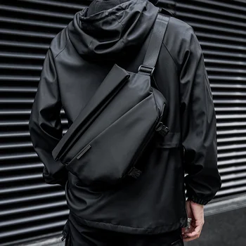 AMICE ELAN Premium Negru rezistent la apa Cross Body Bag Personalitate de Moda Bărbați Roman Messenger Minimalist Sling Umăr s