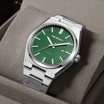 AOCASDIY Luxury Mens Ceas rezistent la apa 30M din Oțel Inoxidabil Cuarț Data Ceas Casual de Afaceri Ceas de mână Stil Nou Ceas pentru Bărbați