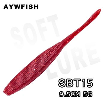 AYWFISH 10BUC / LOT 9.5 CM 5G Minnow Momeli de Pescuit Bas Moale Worm Momeală Silicon Artificiale Râme Momeală Moale