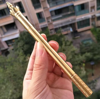 Alamă Semnătura Pen Tang Călugăr Scris Stilou Realizate manual Vajra Cupru Pen Caneta De Luxo Pluma Școală Cadou EDC Multi Instrumente