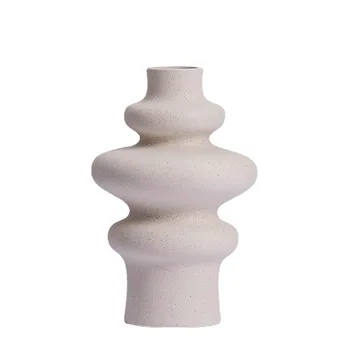 Alb Simplu Concediat Vaza Ceramica Loc De Glazura Hidroponice Flori Uscător De Creative Decor Acasă